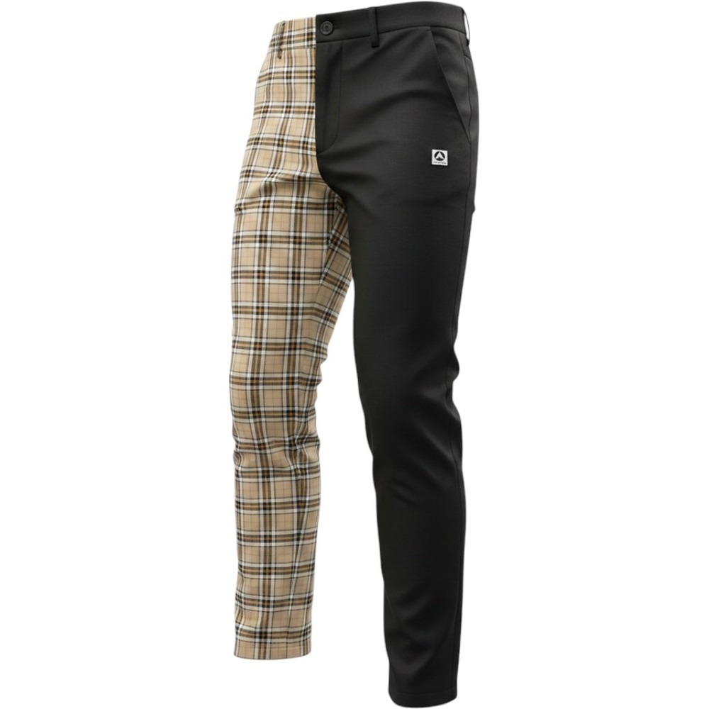 Airwalk Forever 21 Mens Split Plaid Pants Black Tan Trousers Size S Skatewear